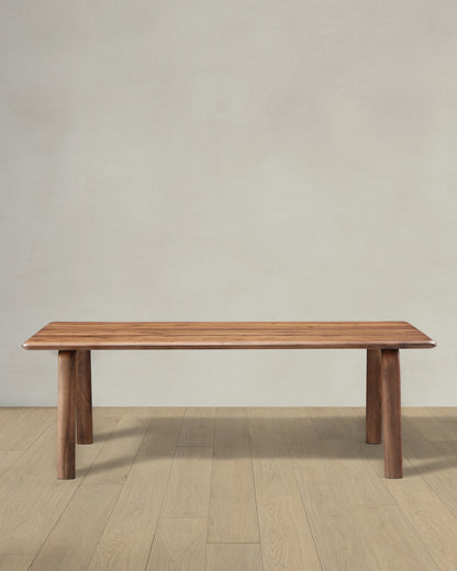 Solid Wood Dining Table with Rounded Legs - One Size / Natural Oak