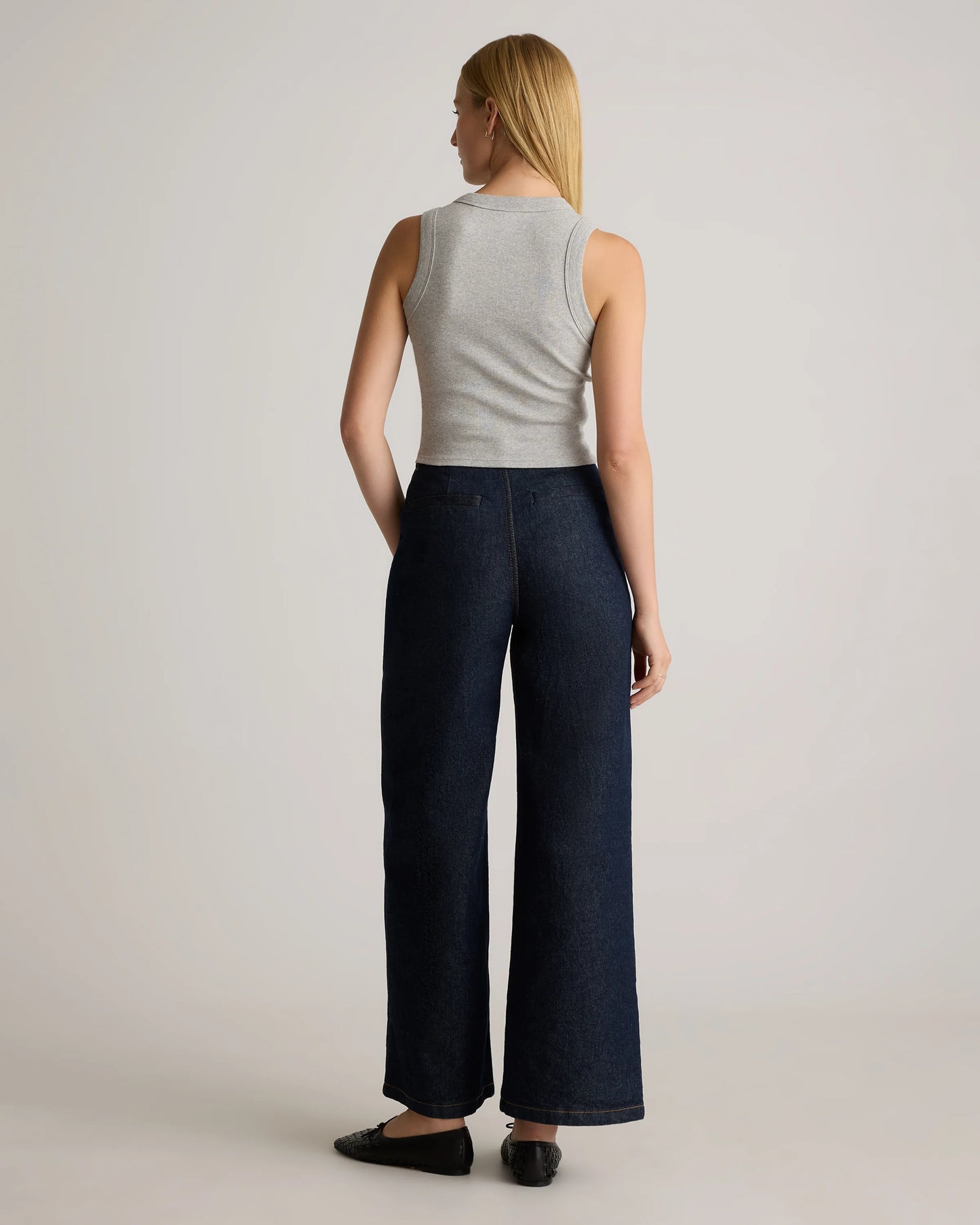 Organic Cotton Micro-Rib Cropped Cutaway Tank - XS / Heather Oatmeal
