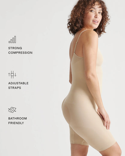 Sculpting Mid-Thigh Bodysuit - XS / Black