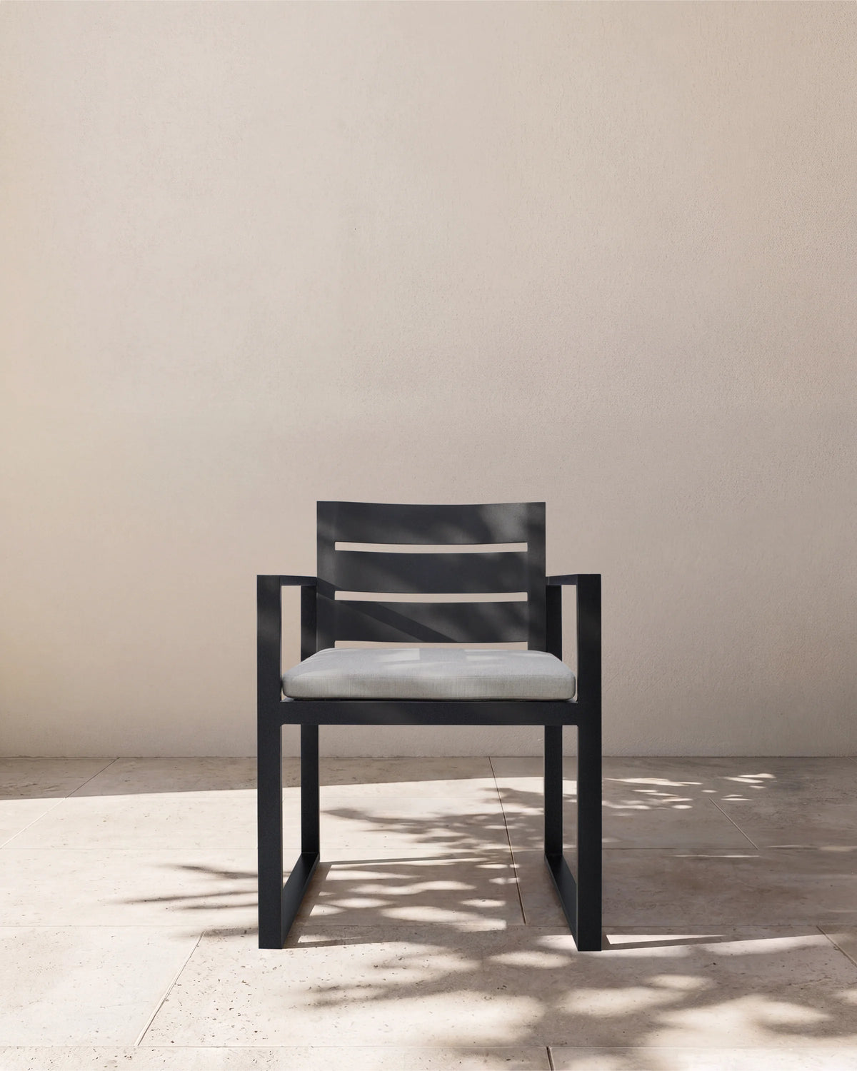 Linear Aluminum Outdoor Dining Armchair - One Size / Dark Charcoal