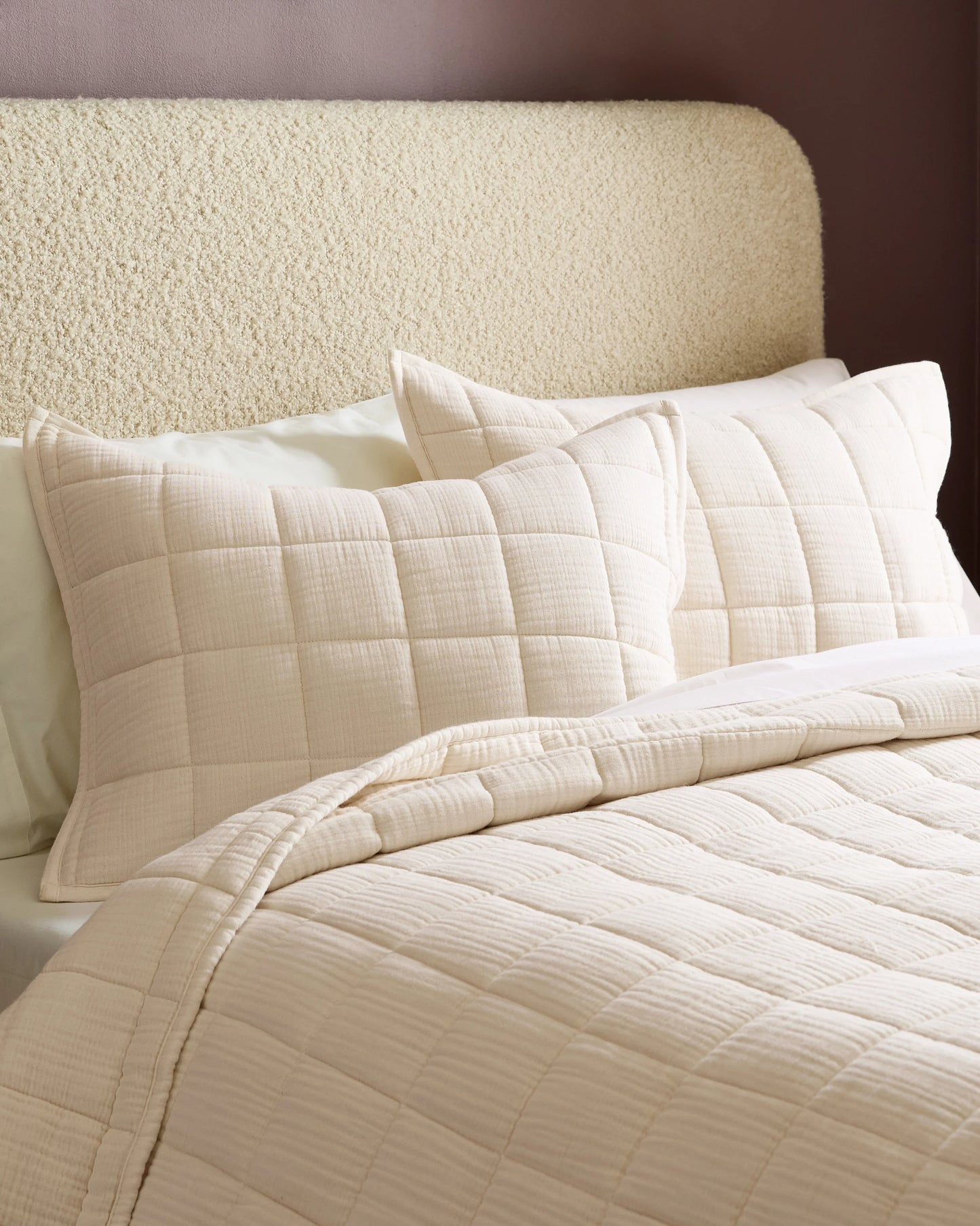 Organic Cotton Gauze Box Quilt Set - Twin / Mineral