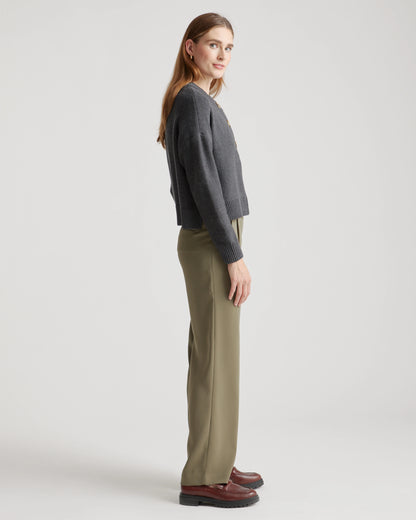 100% Organic Cotton Cropped Cardigan - XS / Heather Brown