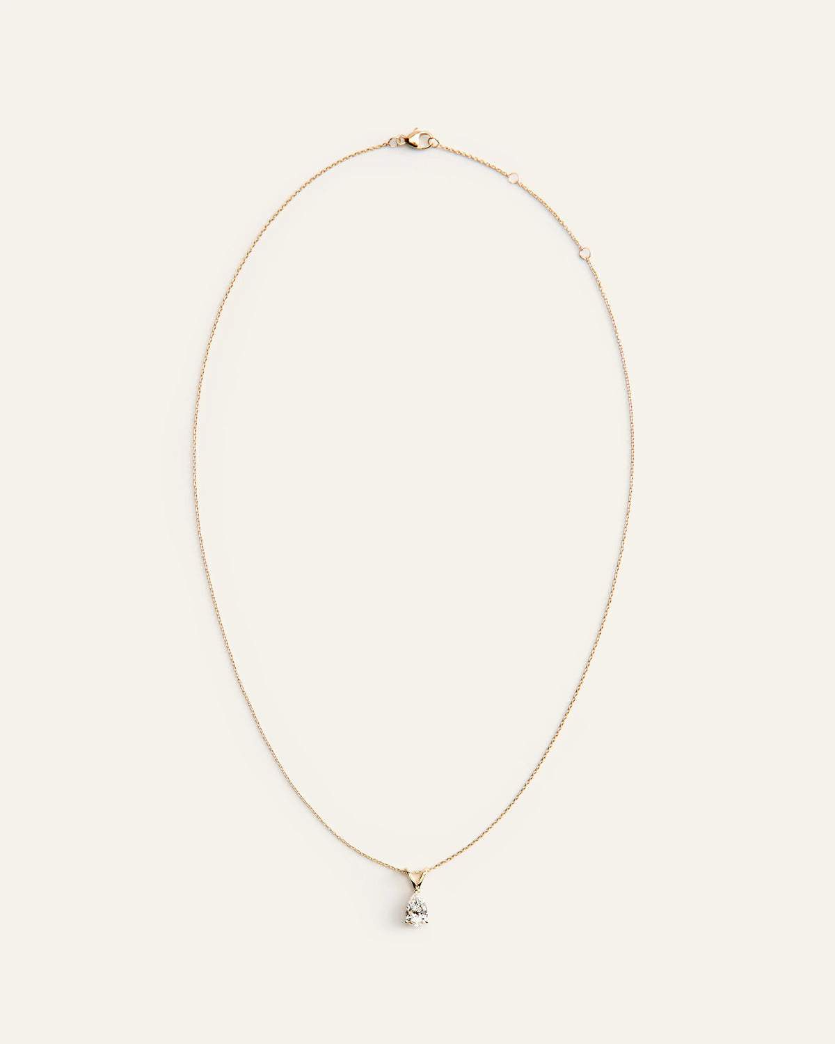 14K Gold Lab Grown Diamond Pear Solitaire Necklace - 1ctw - One Size / Yellow Gold