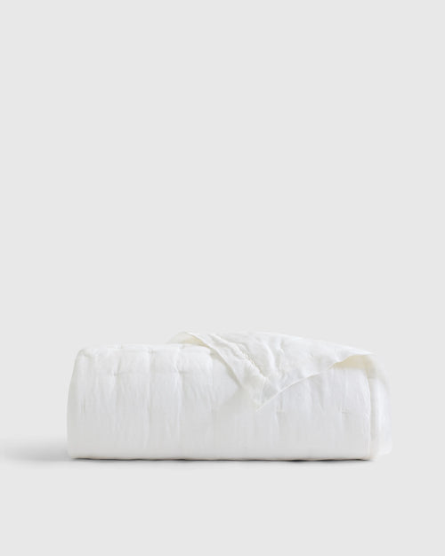 European Linen Toddler Dream Quilt - One Size / White