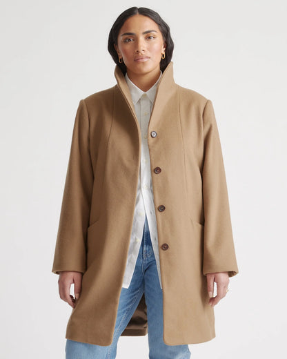 Italian Wool Cocoon Coat - XS / Black