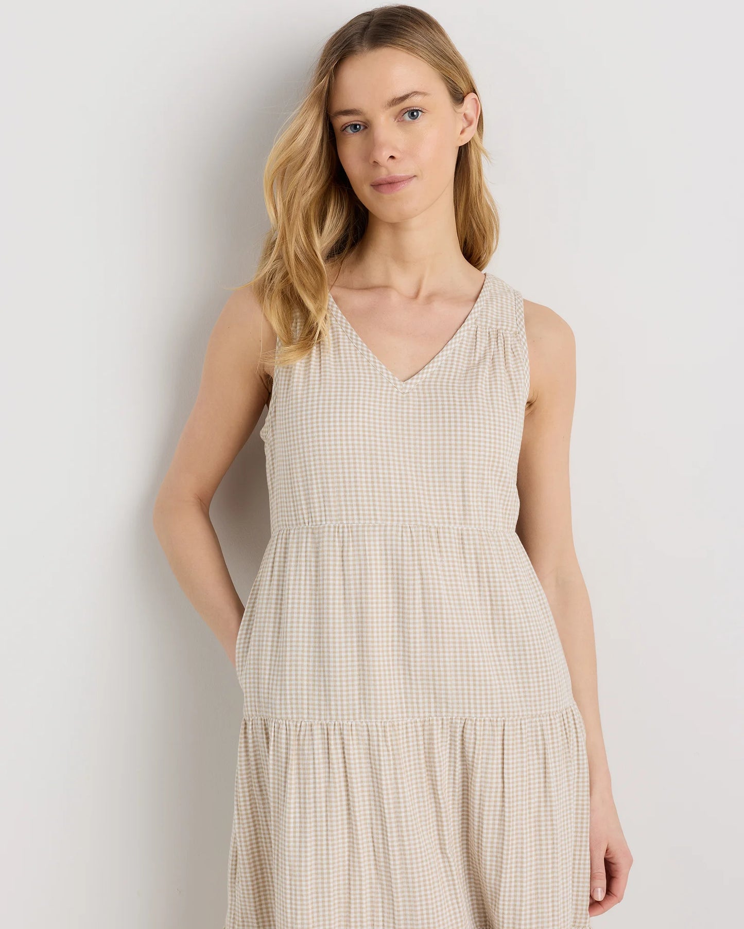 100% Organic Cotton Gauze Tiered Maxi Dress - XS / Indigo Blue