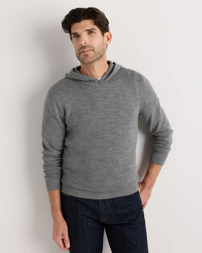 Alpaca-Wool Hooded Sweater - S / Heather Navy