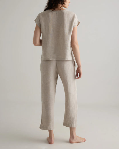 100% European Linen Pajama Set - XS / French Blue