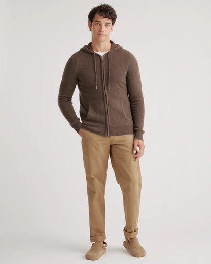 Mongolian Spring Cashmere Full-Zip Hoodie - S / Brown