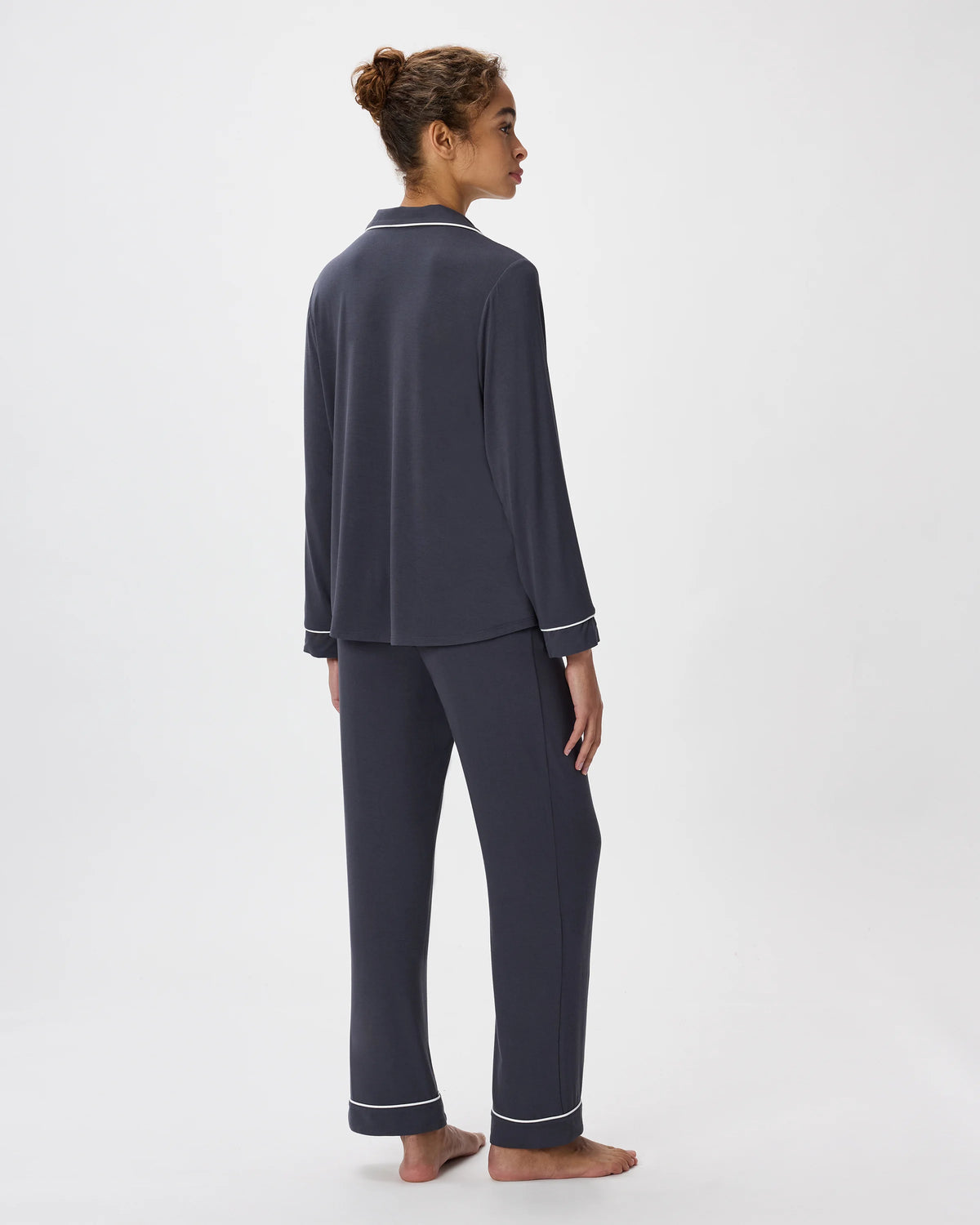 Bamboo Jersey Long Sleeve Pajama Set - XS / True Black