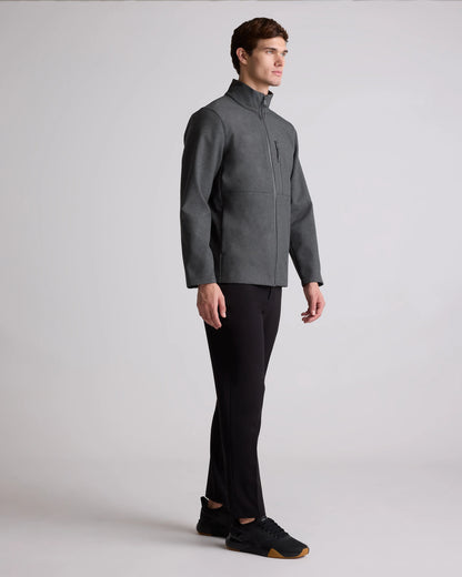 Softshell Fleece-Lined Full-Zip Jacket - S / Heather Shady Charcoal