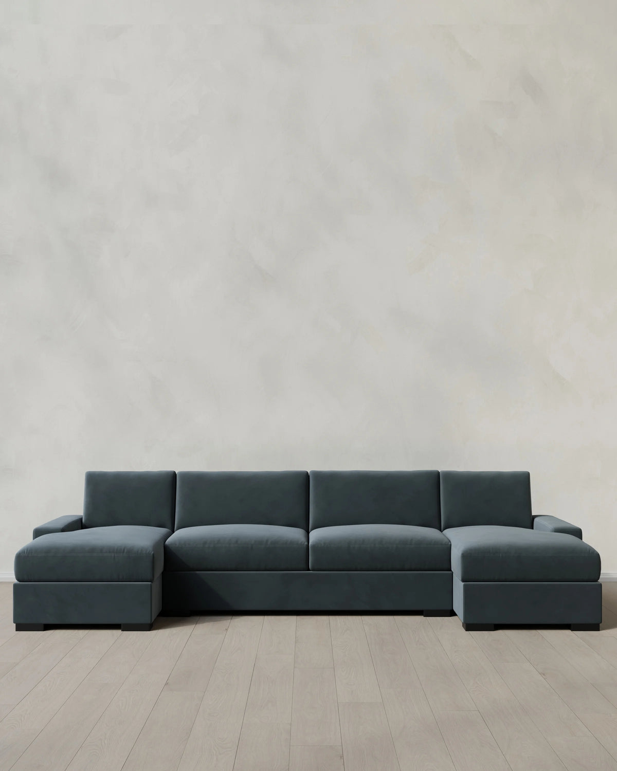 Stillman U Sectional in Performance Velvet - One Size / Java