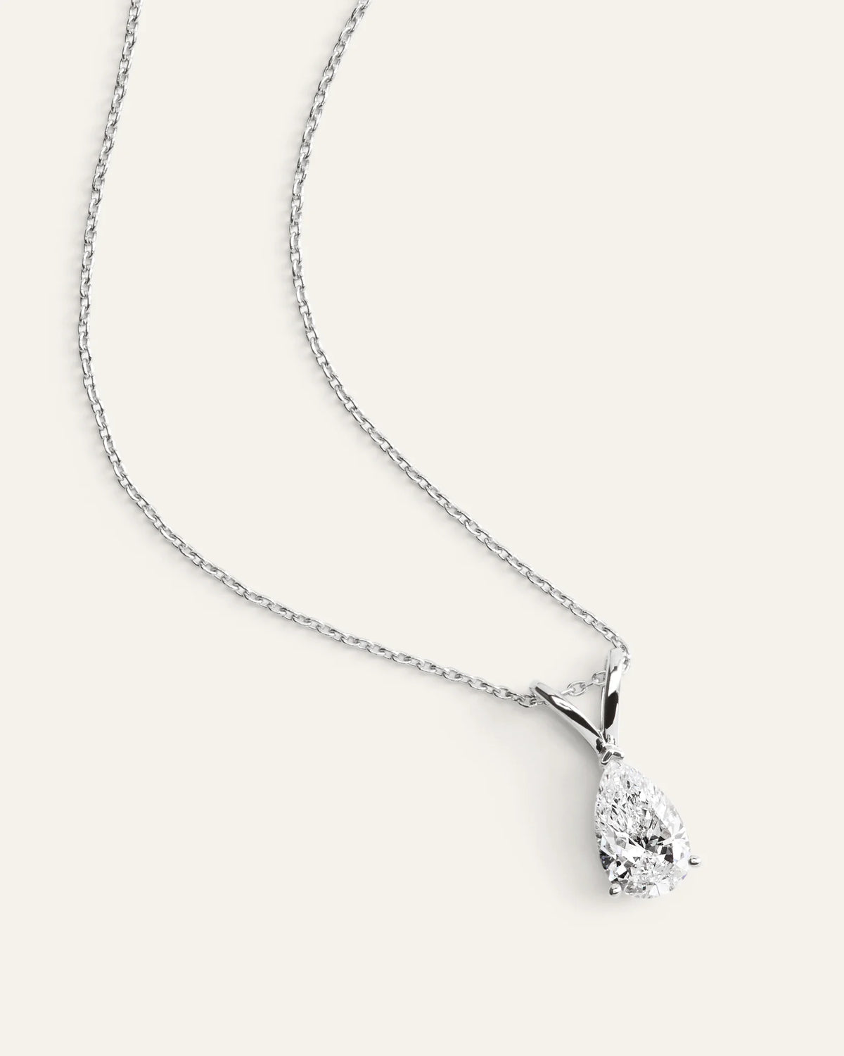 14K Gold Lab Grown Diamond Pear Solitaire Necklace - 1ctw - One Size / Yellow Gold