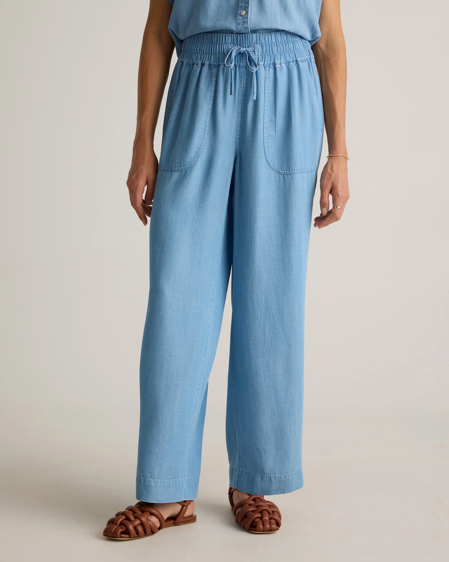 Pull-On Tencel Chambray Pants - XS / Medium Indigo