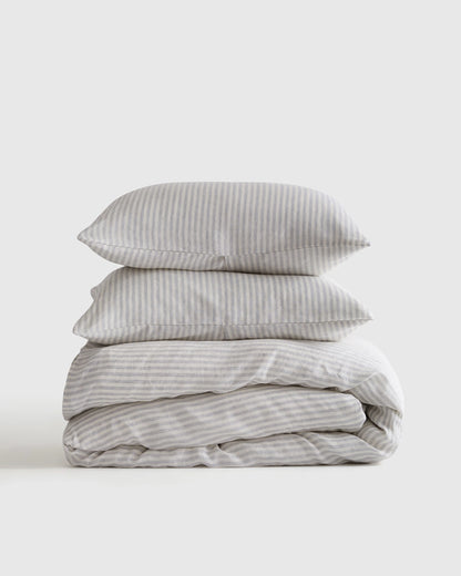 European Linen Duvet Cover Set - Twin / Peach