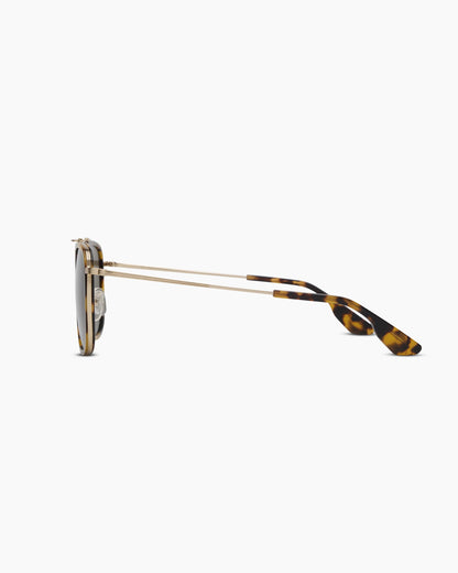 Rio Polarized Stainless Steel Sunglasses - One Size / Gold/Fawn Tortoise with Green lens