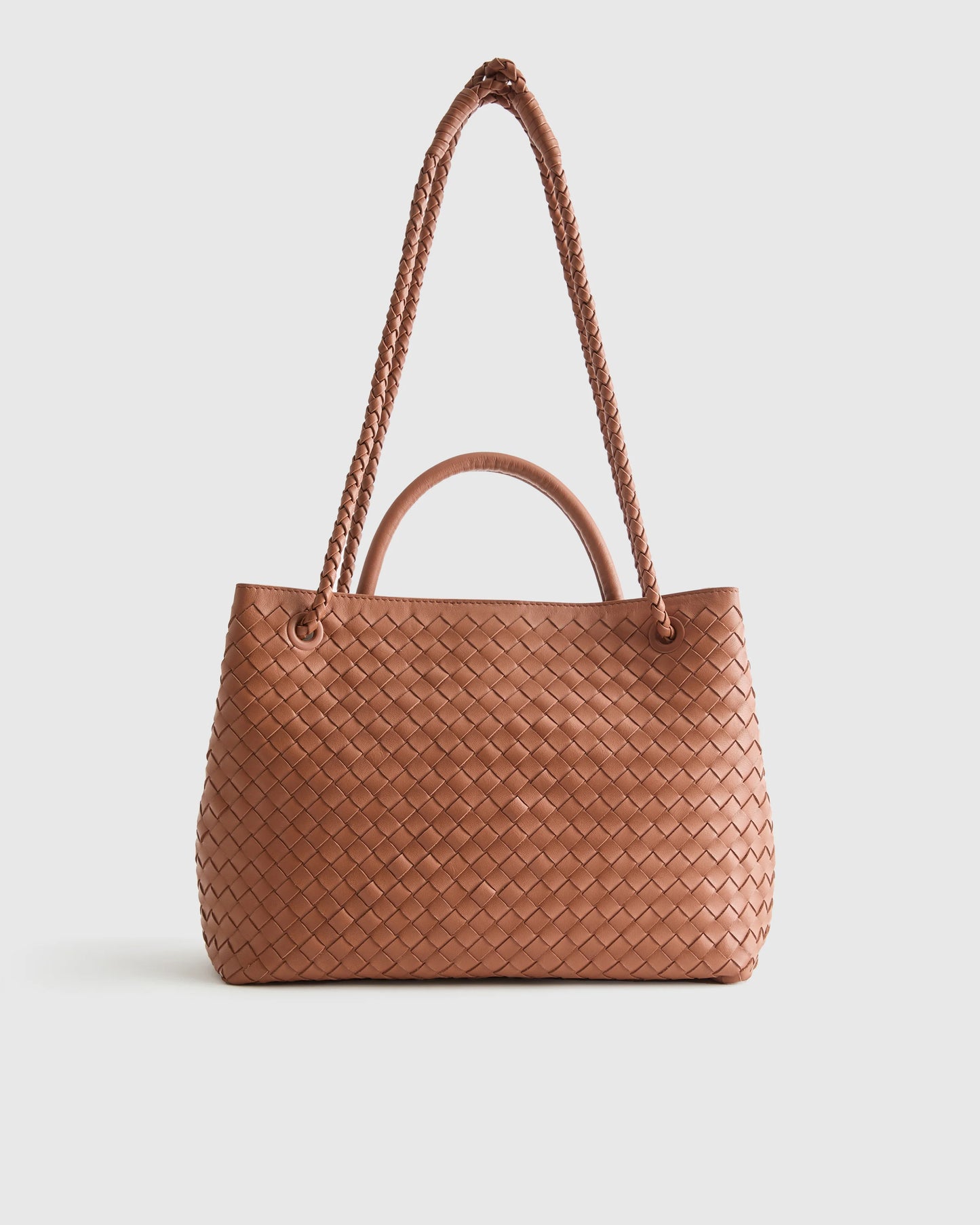 Romy Handwoven Satchel - One Size / Cognac