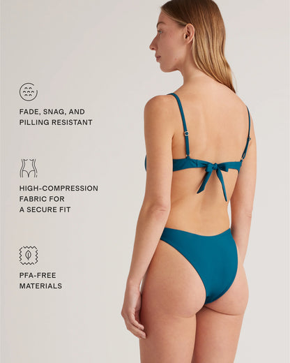 Italian High-Leg Bikini Bottom - XS / Mocha Midi Dot