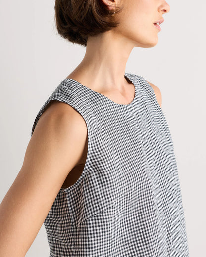 100% European Linen Tank - XS / Black