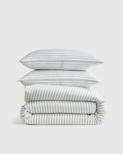 Bamboo Stripe Duvet Cover Set - Twin / Double Stripe Espresso