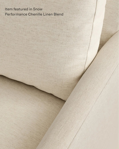 Brennan L Sectional in Performance Chenille Linen Blend - 99x99 / Snow