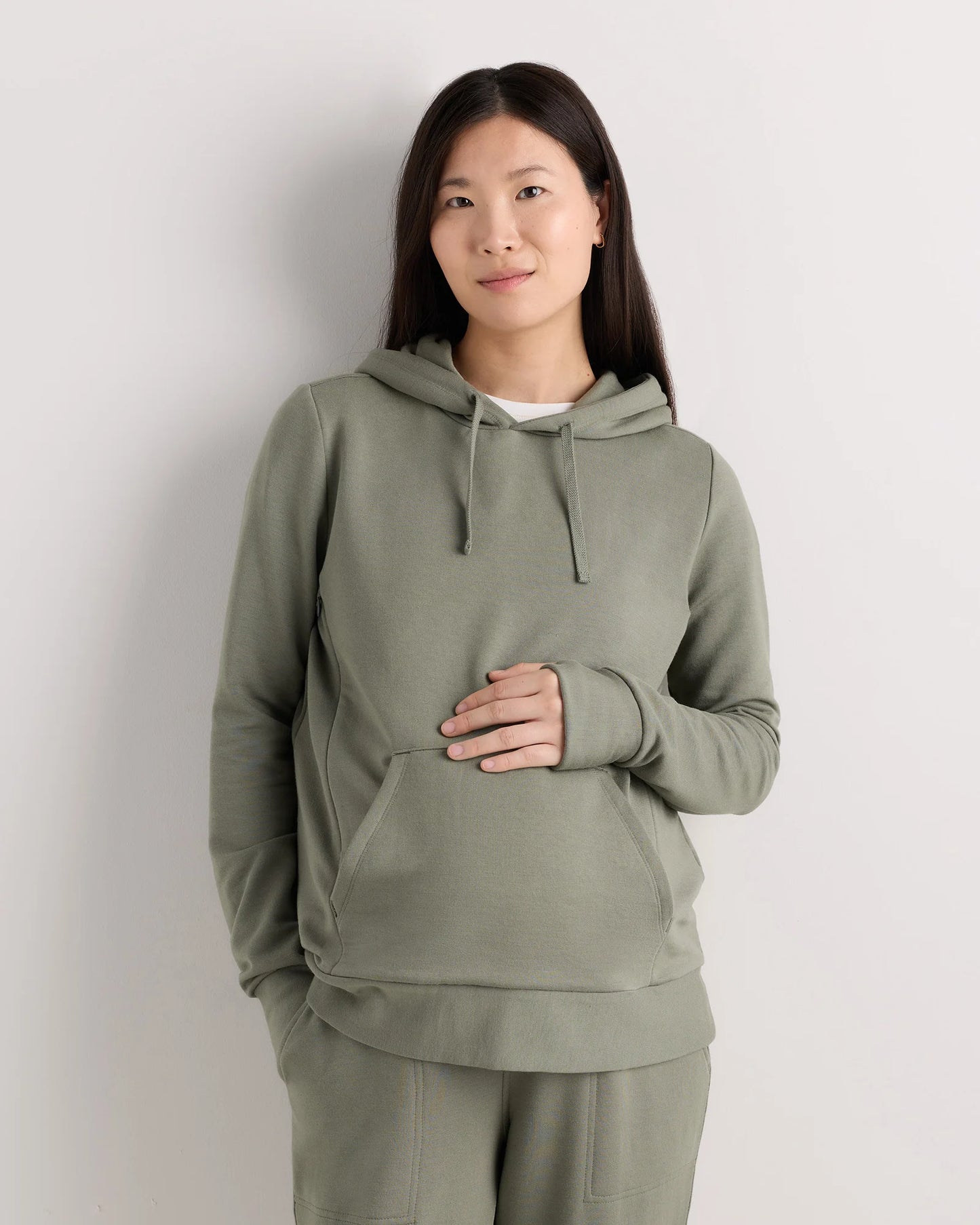 SuperSoft Fleece Maternity & Nursing Hoodie - XS / Off-White