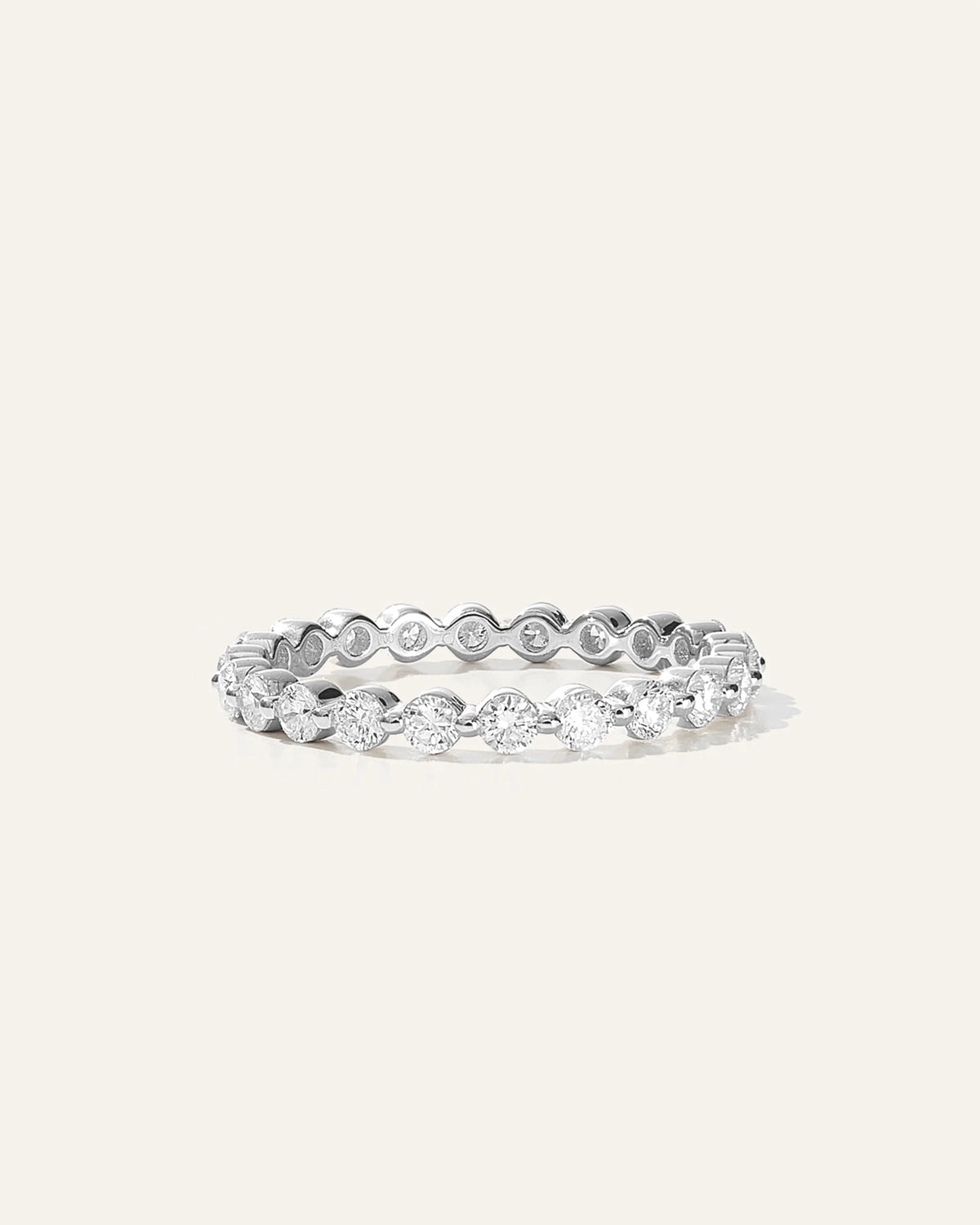 Lab Grown Diamond Single Shared Prong Eternity Band - 5 / Yellow Gold