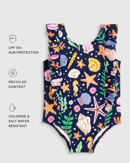 Ruffle One Piece Swimsuit - 2T / Soft Ditsy Floral