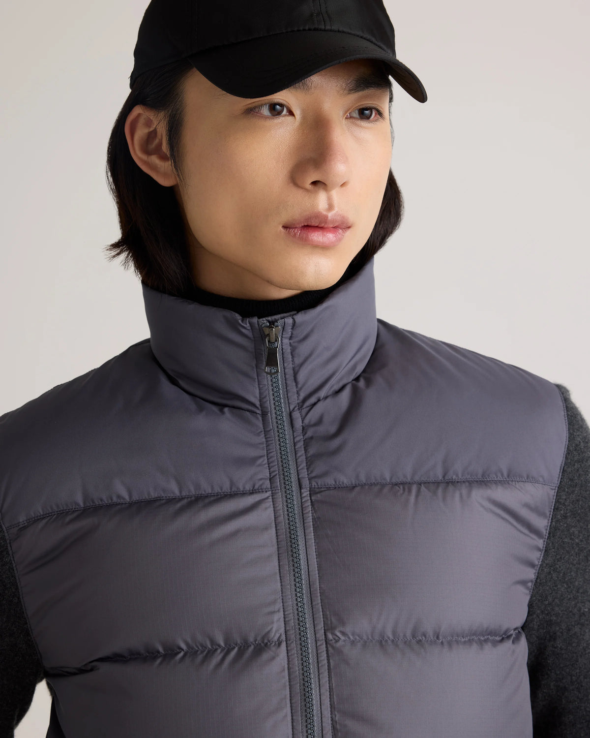 Mixed Media Down and Cashmere Jacket - S / Black