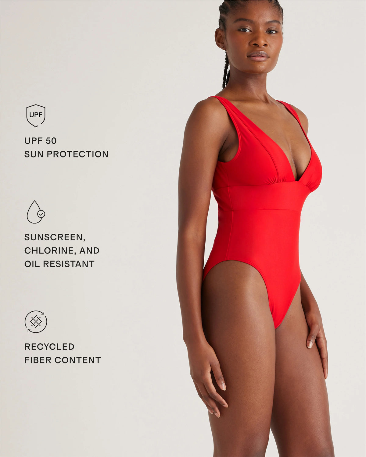 Italian Plunge One-Piece Swimsuit - XS / Deep Navy