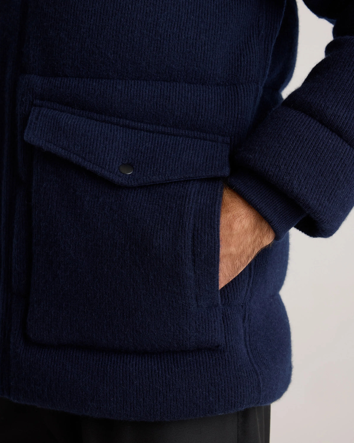Mongolian Cashmere Puffer Coat - S / True Navy