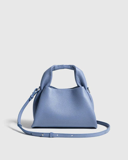 Italian Leather Trapeze Crossbody - One Size / Moonstone Blue