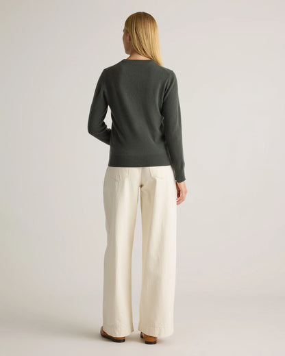 Mongolian Cashmere Crewneck Sweater - XS / Ivory