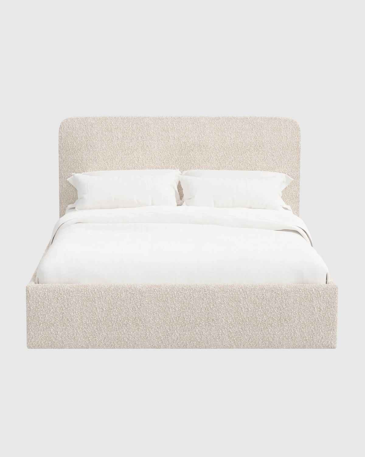 Plush Boucle Curved Bed - Full / Ivory