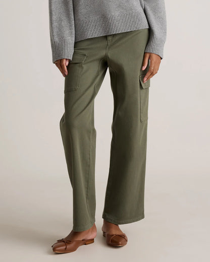 Organic Stretch Cotton Twill Cargo Pants - 0 / Light Khaki