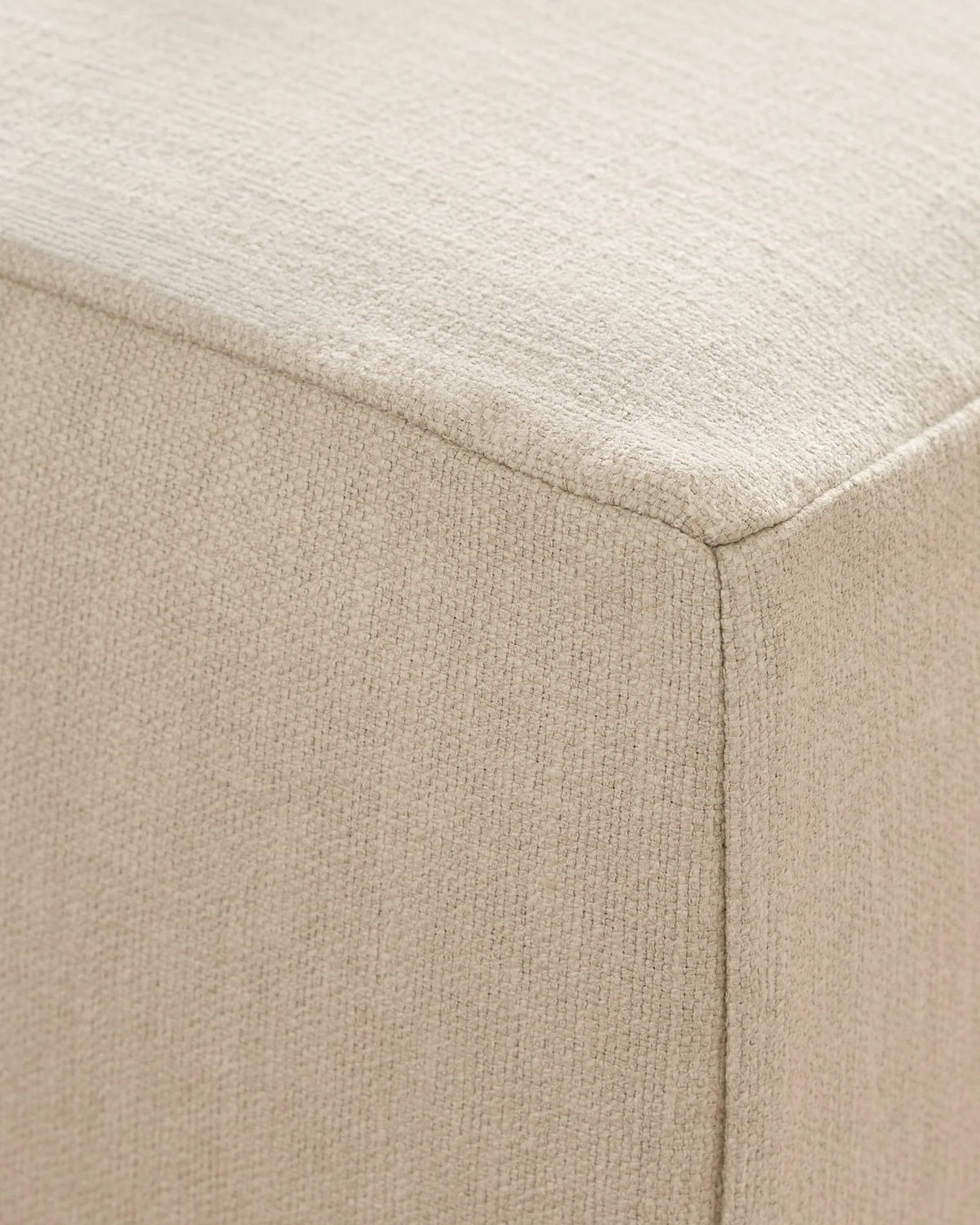 Ellery Slipcover Ottoman in Performance Linen - One Size / Sand