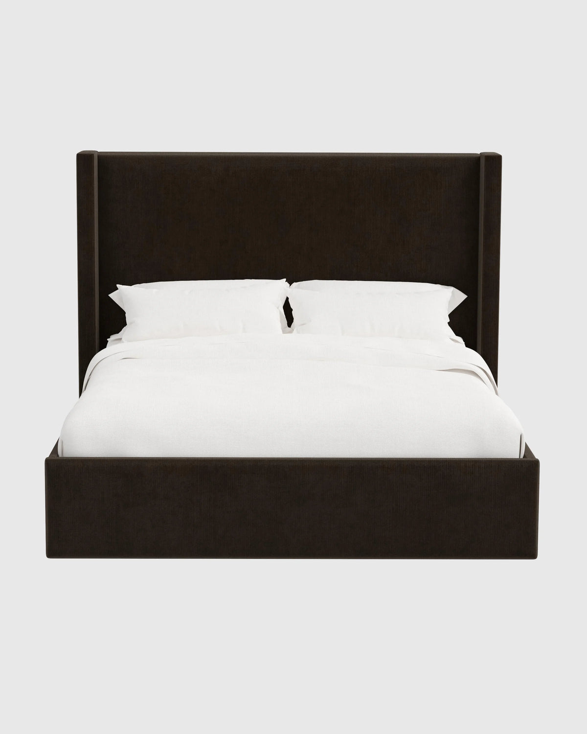 Wingback Bed in Performance Velvet - Full / Walnut