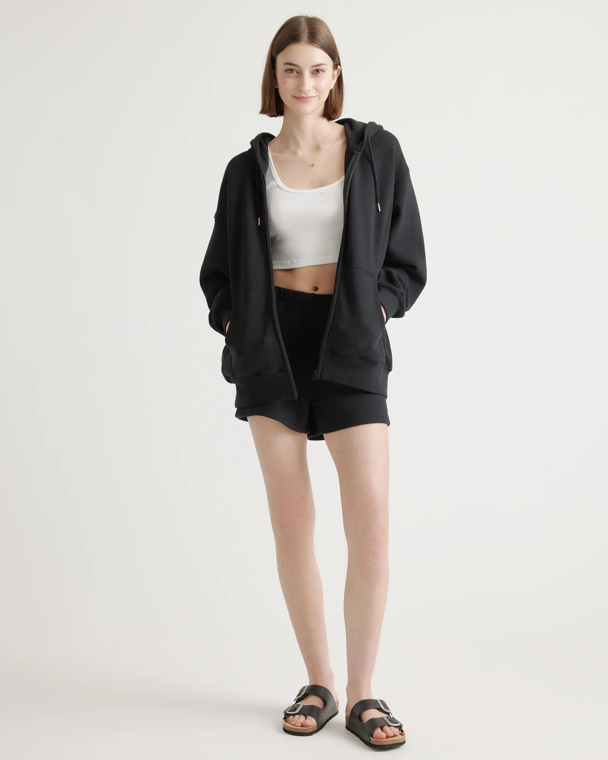 Organic Heavyweight Fleece Sweatshort - XS / Black