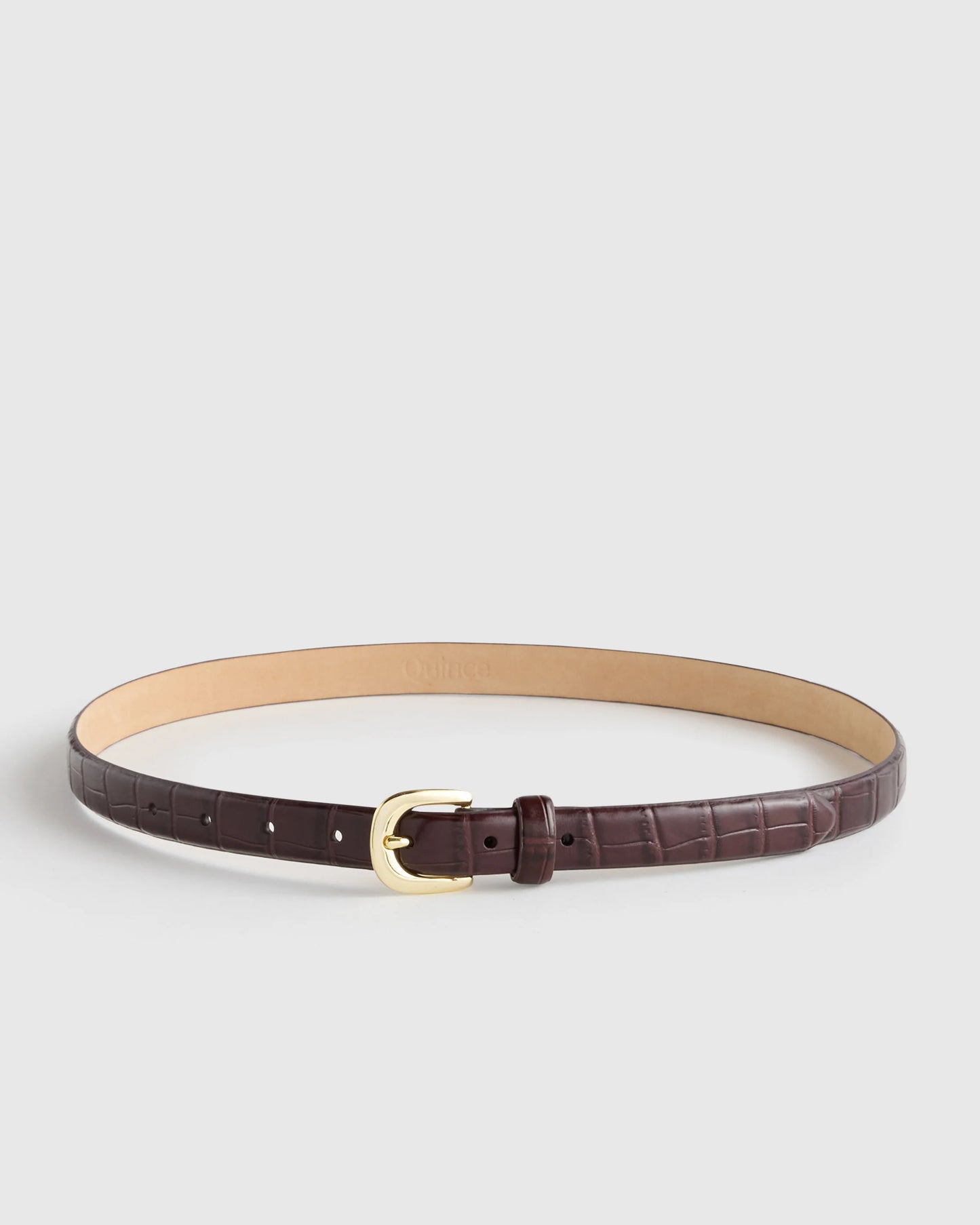 Sofia European Leather Skinny Belt - XS / Black