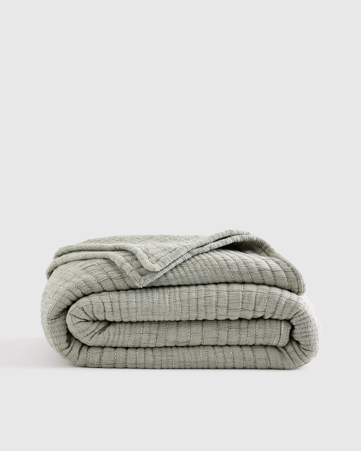 Organic Cotton Channel Stitch Coverlet - Twin / Coral Pink