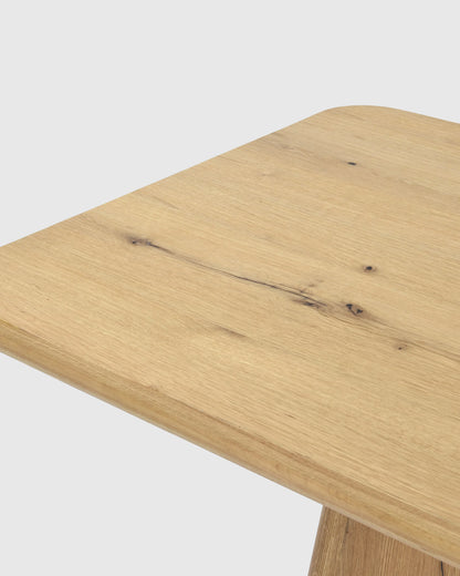 Rustic Oak Plinth Dining Table - 71" / Natural