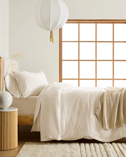Organic Jersey Duvet Cover Set - Twin / Light Blue
