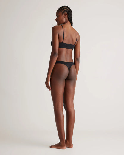 Organic Cotton High-Cut Thong (6-pack) - XS / Black/Soft White/Ocean
