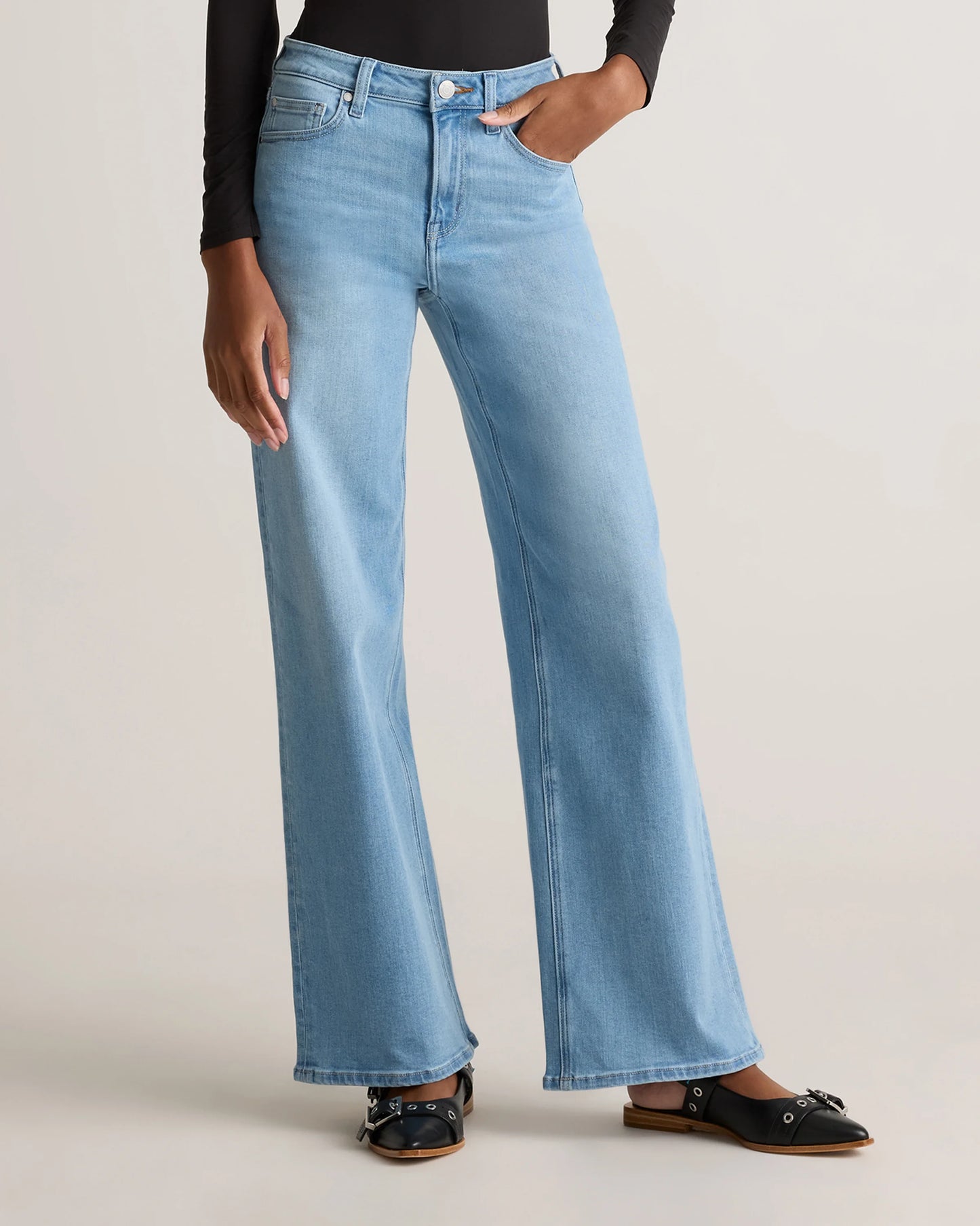 Bella Stretch Wide Leg Jeans - 24 / Frosted Blue