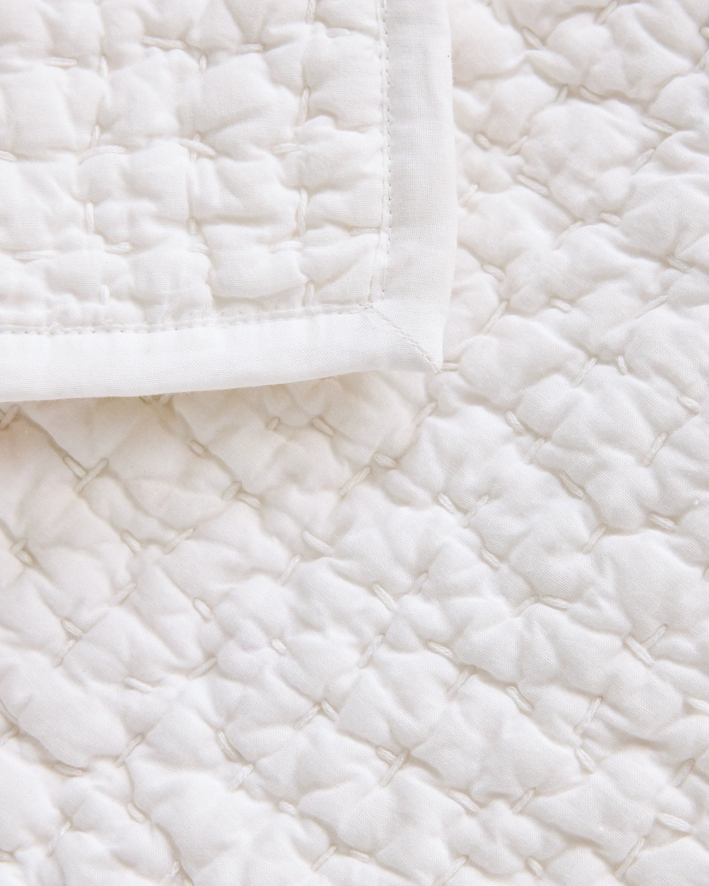 Organic Cotton Hand Stitched Quilt - Twin / Stone