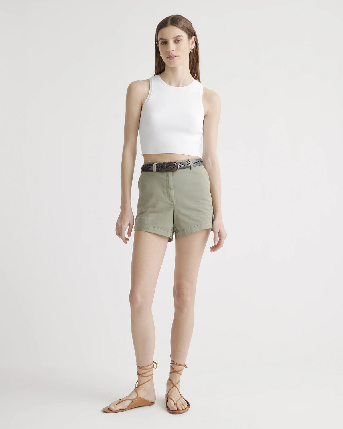 Organic Stretch Cotton Chino Shorts - 0 / Shell Pink