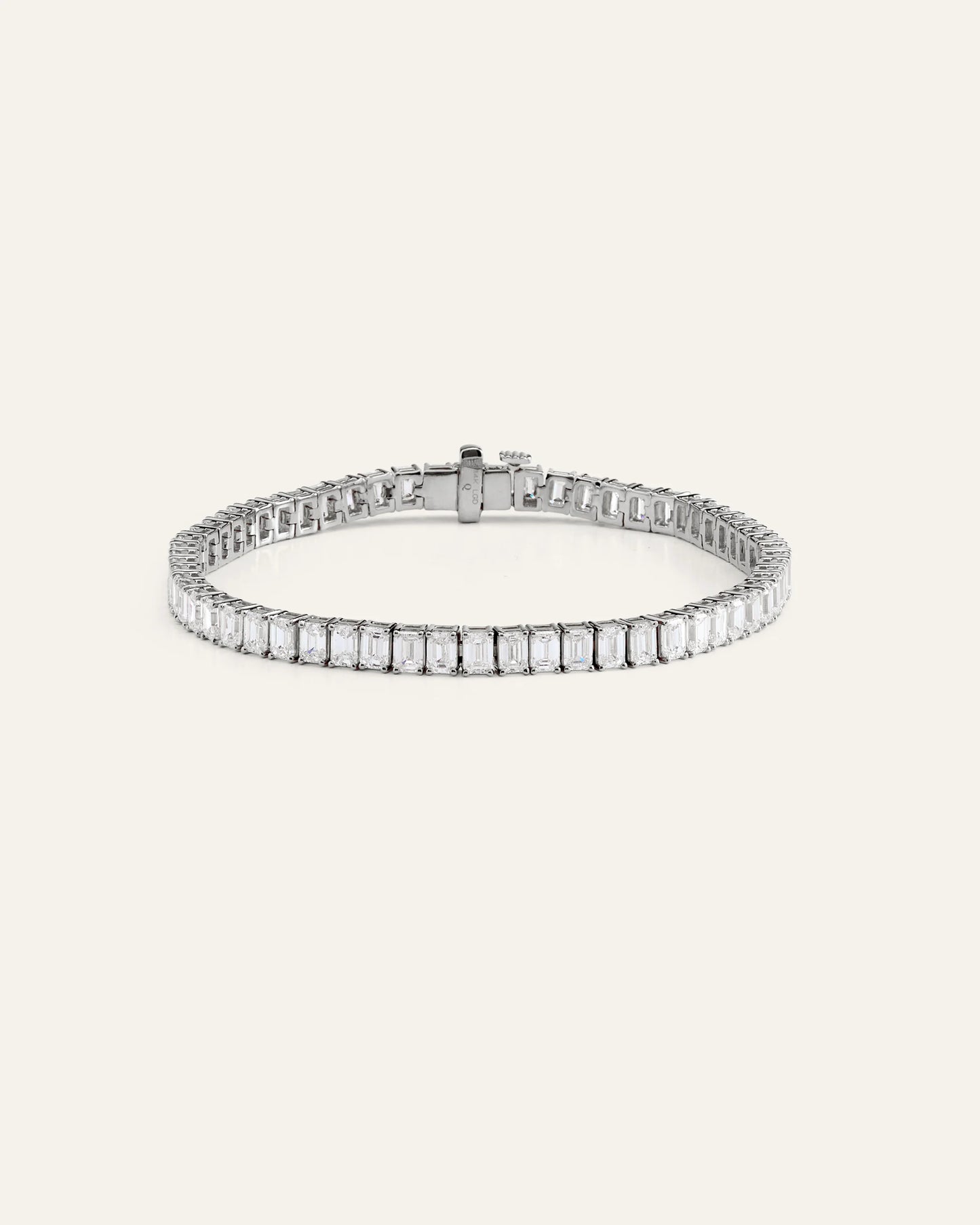 14K Gold Lab Grown Diamond North-South Emerald Tennis Bracelet - 10ctw - 6.5" / Yellow Gold