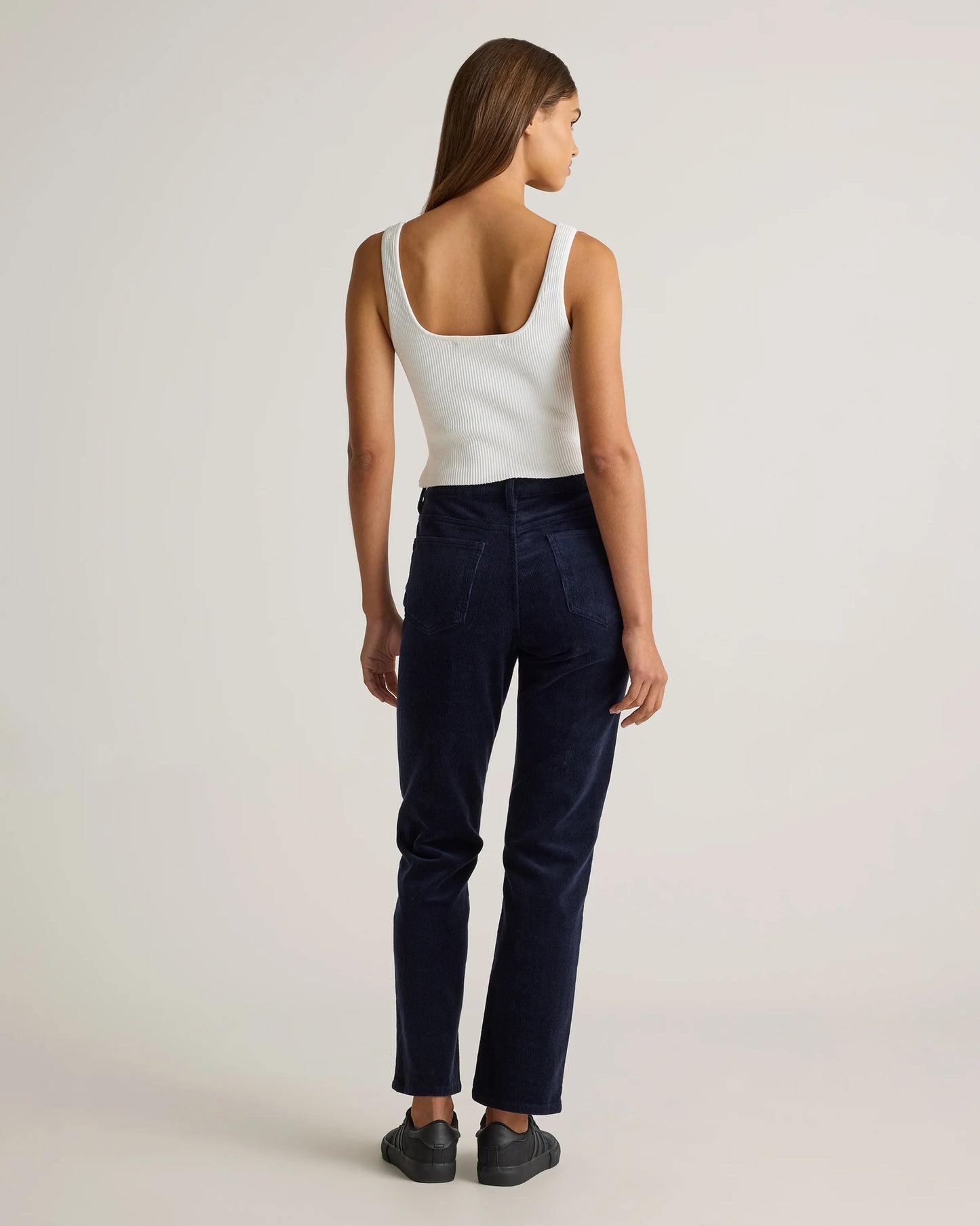 Organic Stretch Corduroy Straight Leg Pants - 0 / Espresso