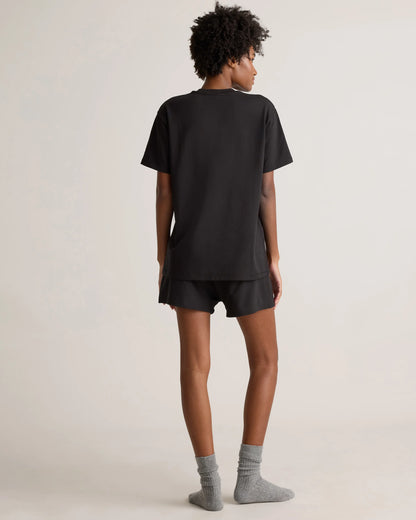 Dream Lounge Oversized Short Sleeve Pajama Set - XS / Bold Black