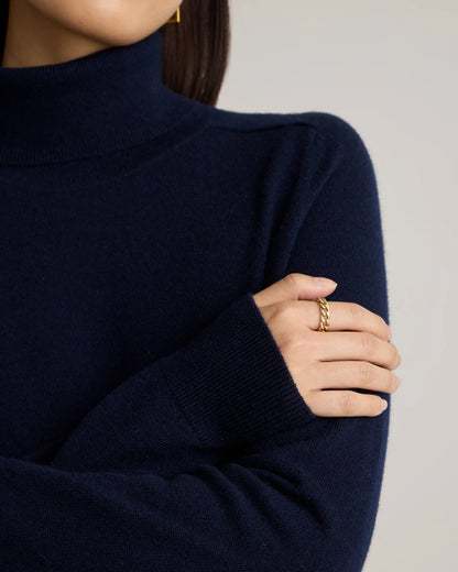 Mongolian Cashmere Turtleneck Sweater - XS / Heather Grey